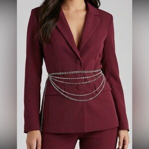 Multi Layered Metal Plus Size Chain Belt